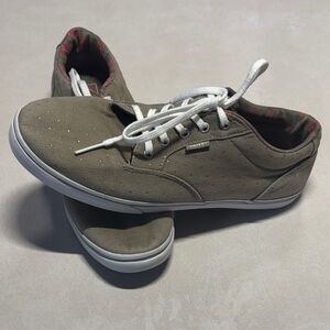 Vans Olive and White Women's Flats